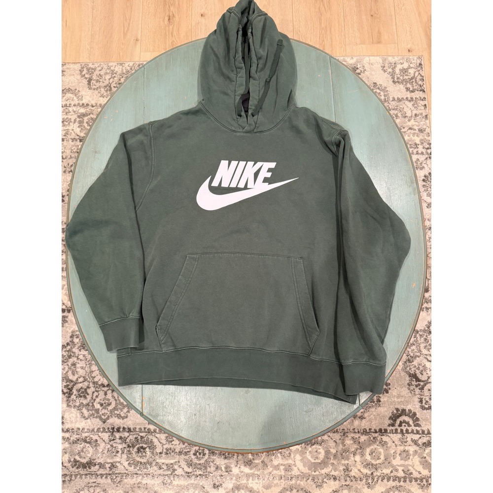 Nike Mens Sportswear Club Fleece Hoodie Green Futura Logo XL BV2973-370